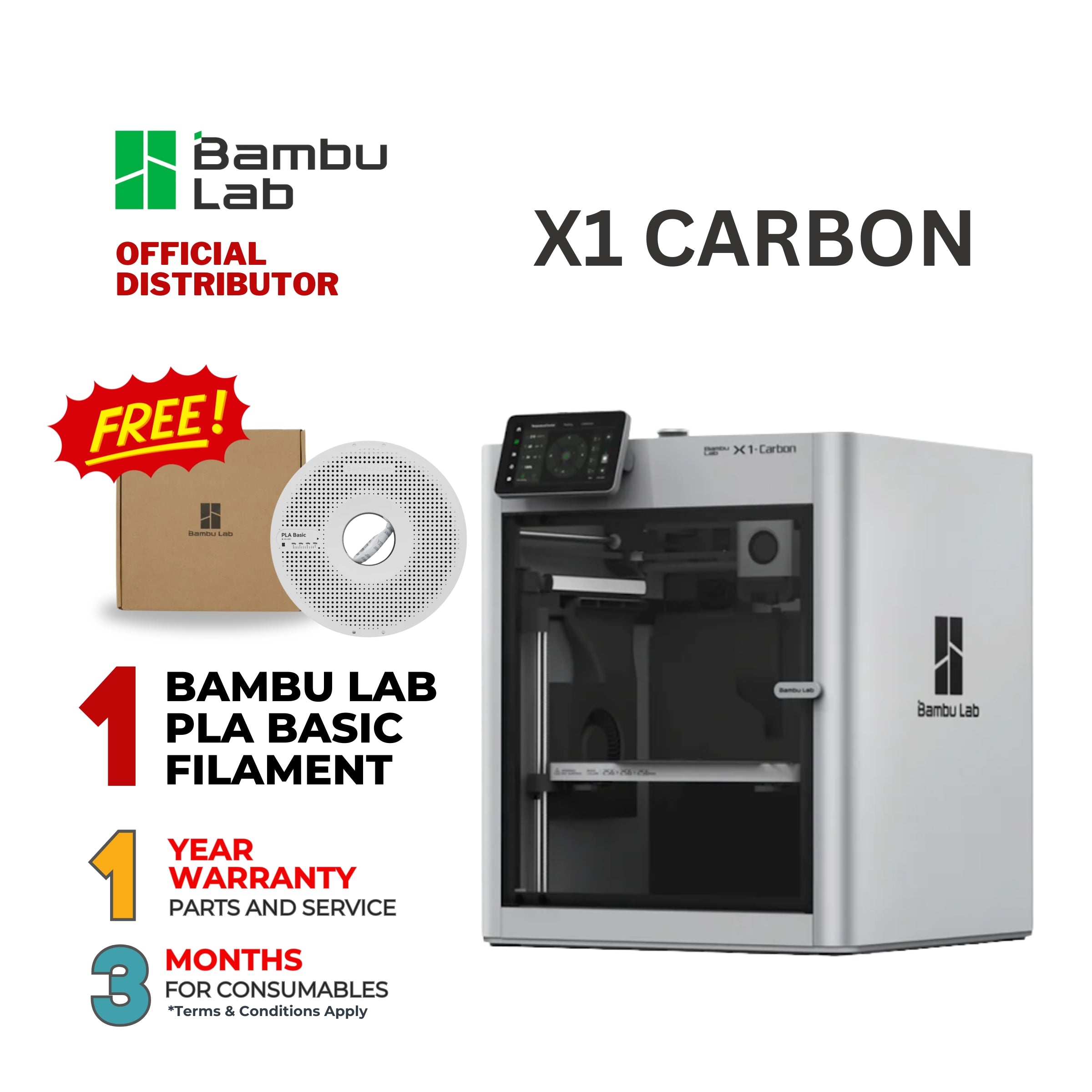 Bambu Lab X1 Carbon premium enclosed 3D printer